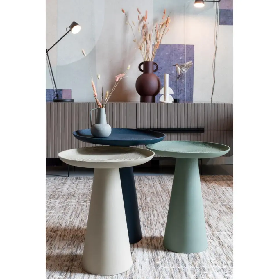 Housecraft Ringar Bijzettafel Rond Metaal 39,5x39,5 cm (L) Blauw