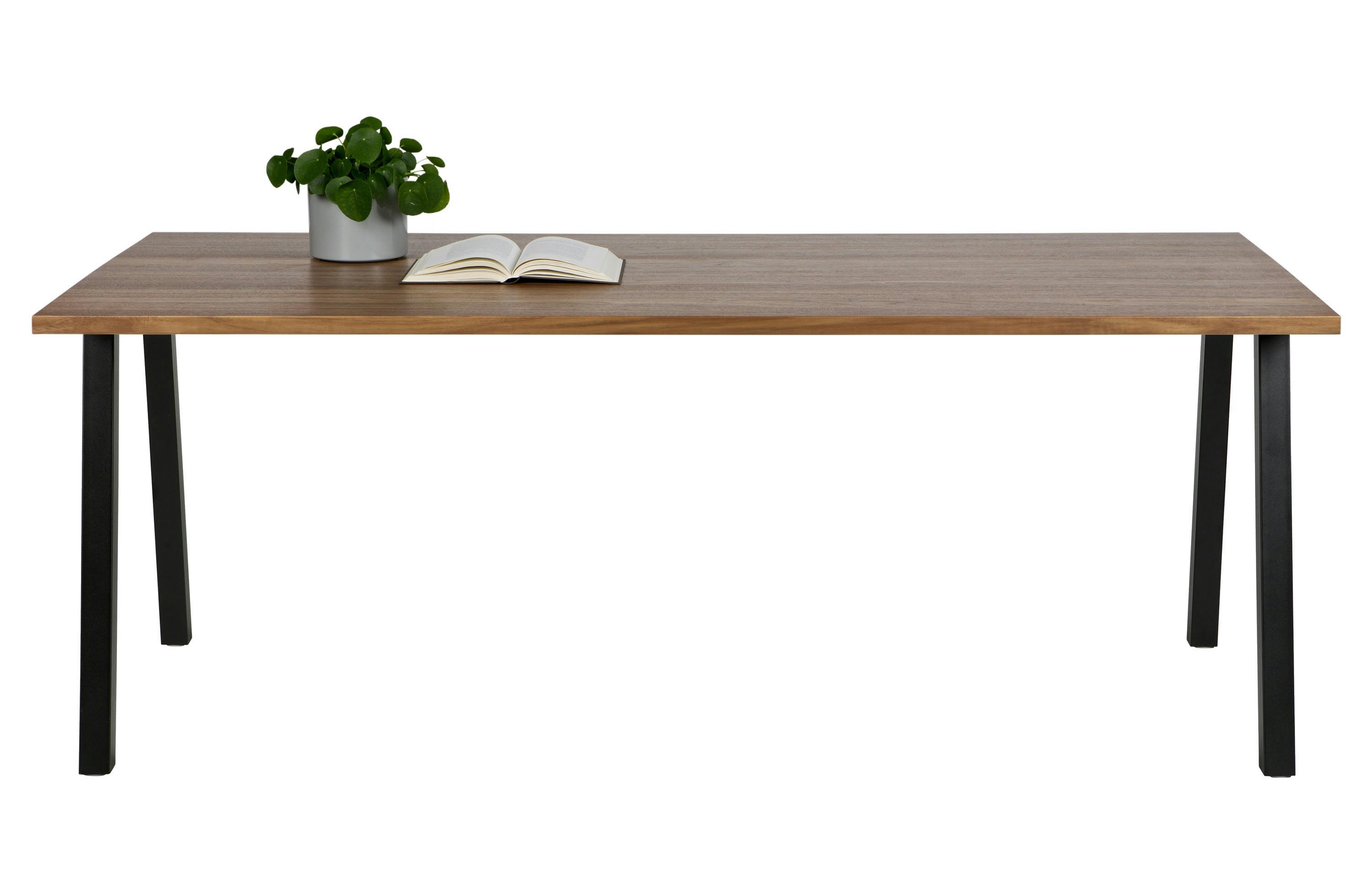 JAMES - Table en bois avec pietement en métal noir