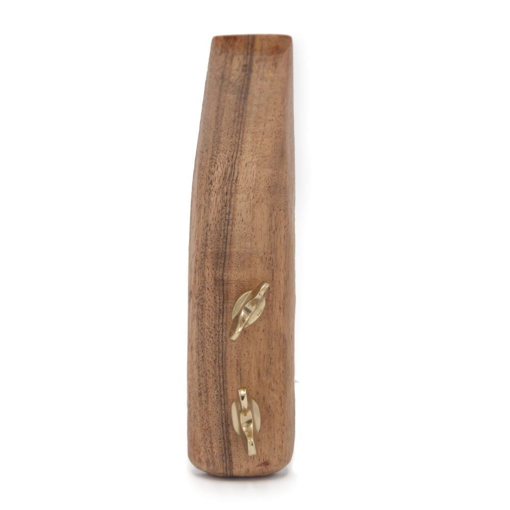 Brût Homeware, Set van 2, Kapstokhaak hout en messing