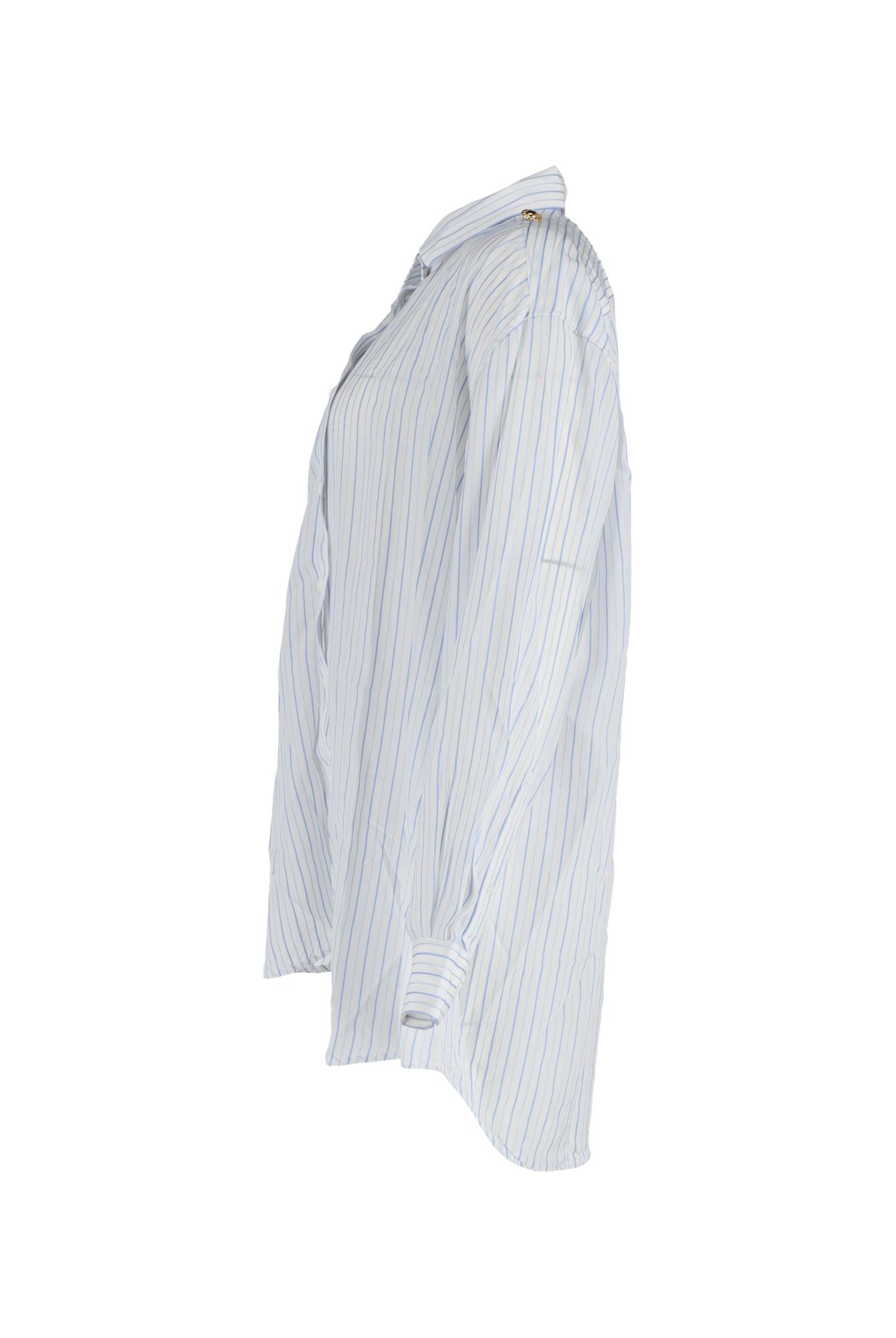 Balenciaga Preloved Asymmetric Striped Shirt in White Cotton