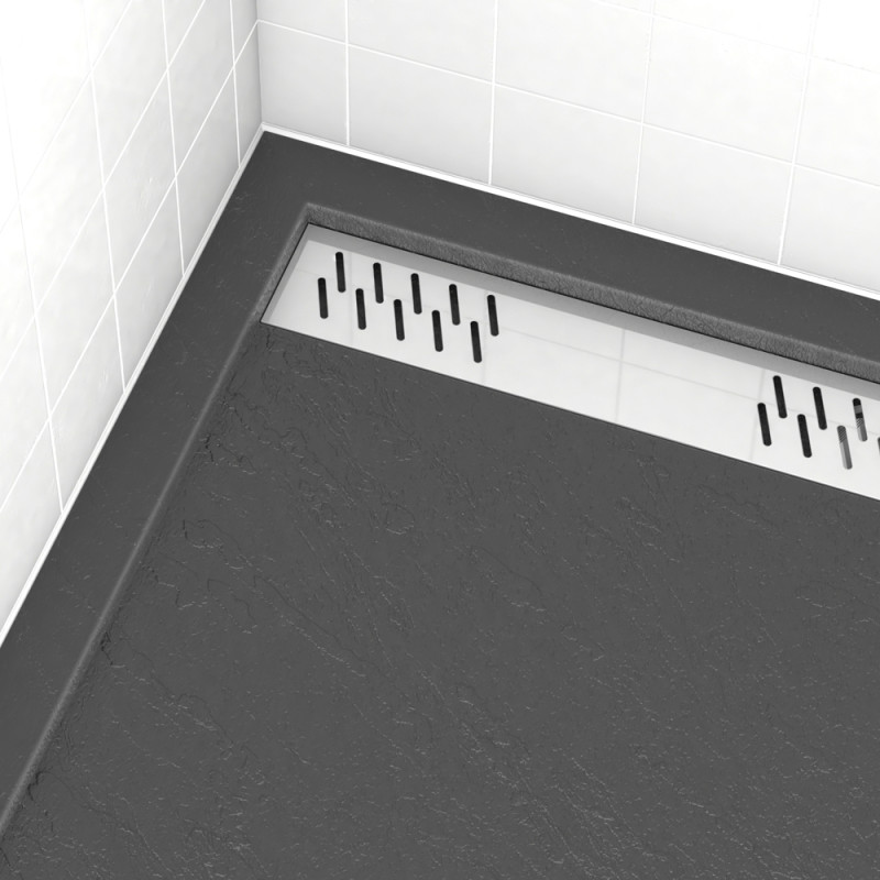 Grille de caniveau pour receveur de douche chrome 80 cm AURLANE
