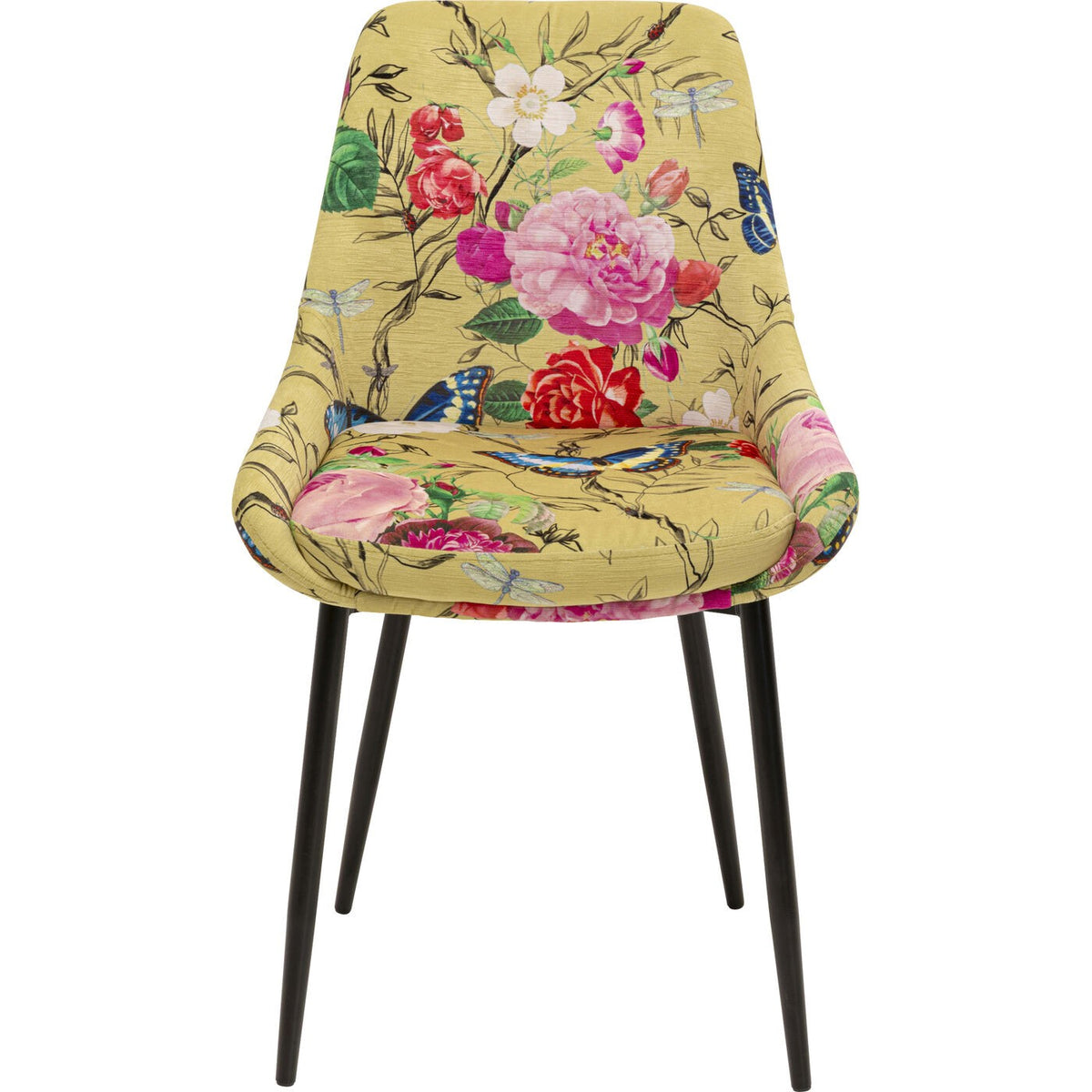 Kare Design Stoel East Side Flower Fever geel