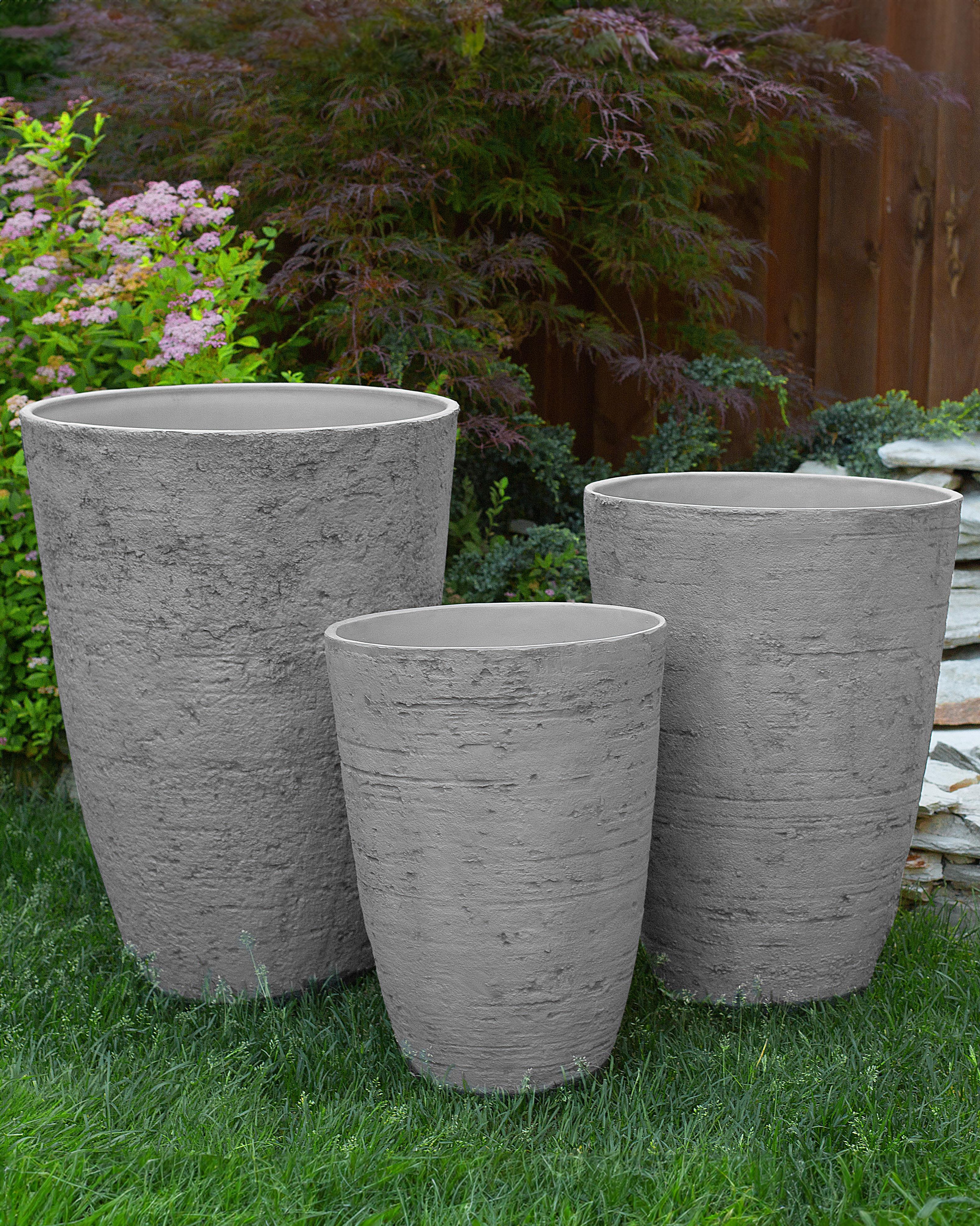 Set of 2 Plant Pots CAMIA 51 cm Grey