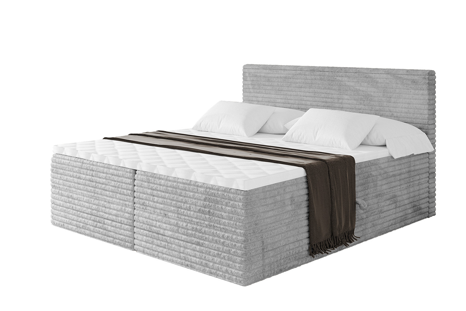 Łóżko kontynentalne z pojemnikiem i materacem H3 TOLO-v1 - 120x200cm
