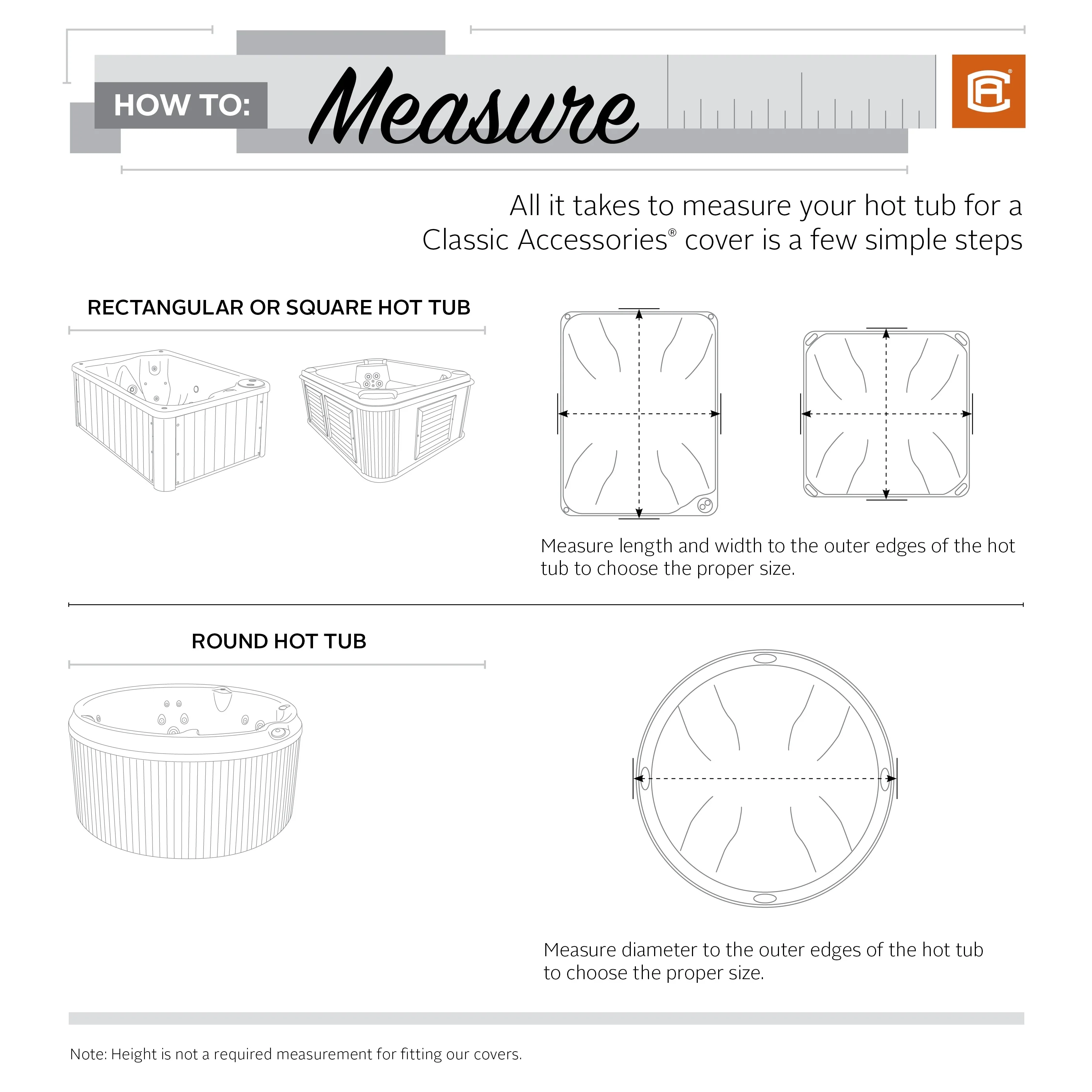 Classic Accessories Ravenna Water-Resistant 94 Inch Square Hot Tub Cover