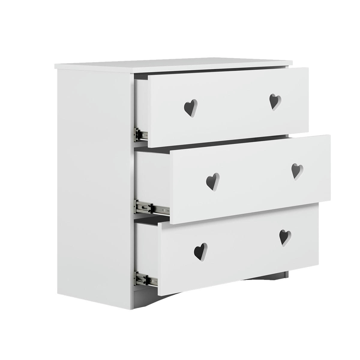 JULIA - Commode 3 tiroirs blanc