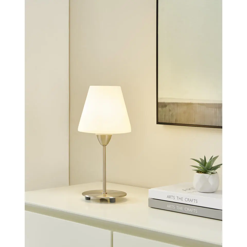 EGLO Damasco 1 Tafellamp - E14 - Glas - Wit:Grijs