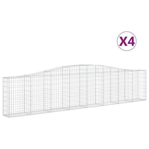 NNEVL Arched Gabion Baskets 4 pcs 400x30x80/100 cm Galvanised Iron