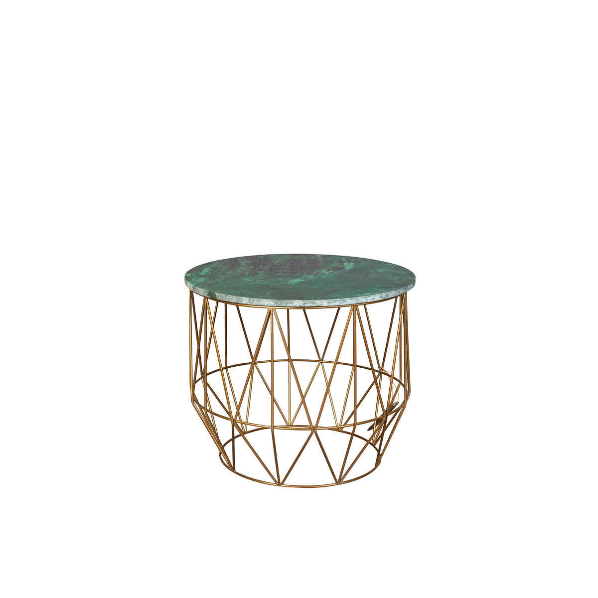 Dutchbone Boss Bijzettafel Rond 51 cm Marmer Groen/ Goud