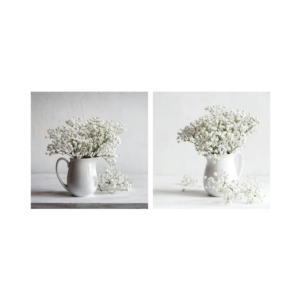 - Tableaux décoratifs photo bouquets de fleurs 50x50cm - Lot de 2
