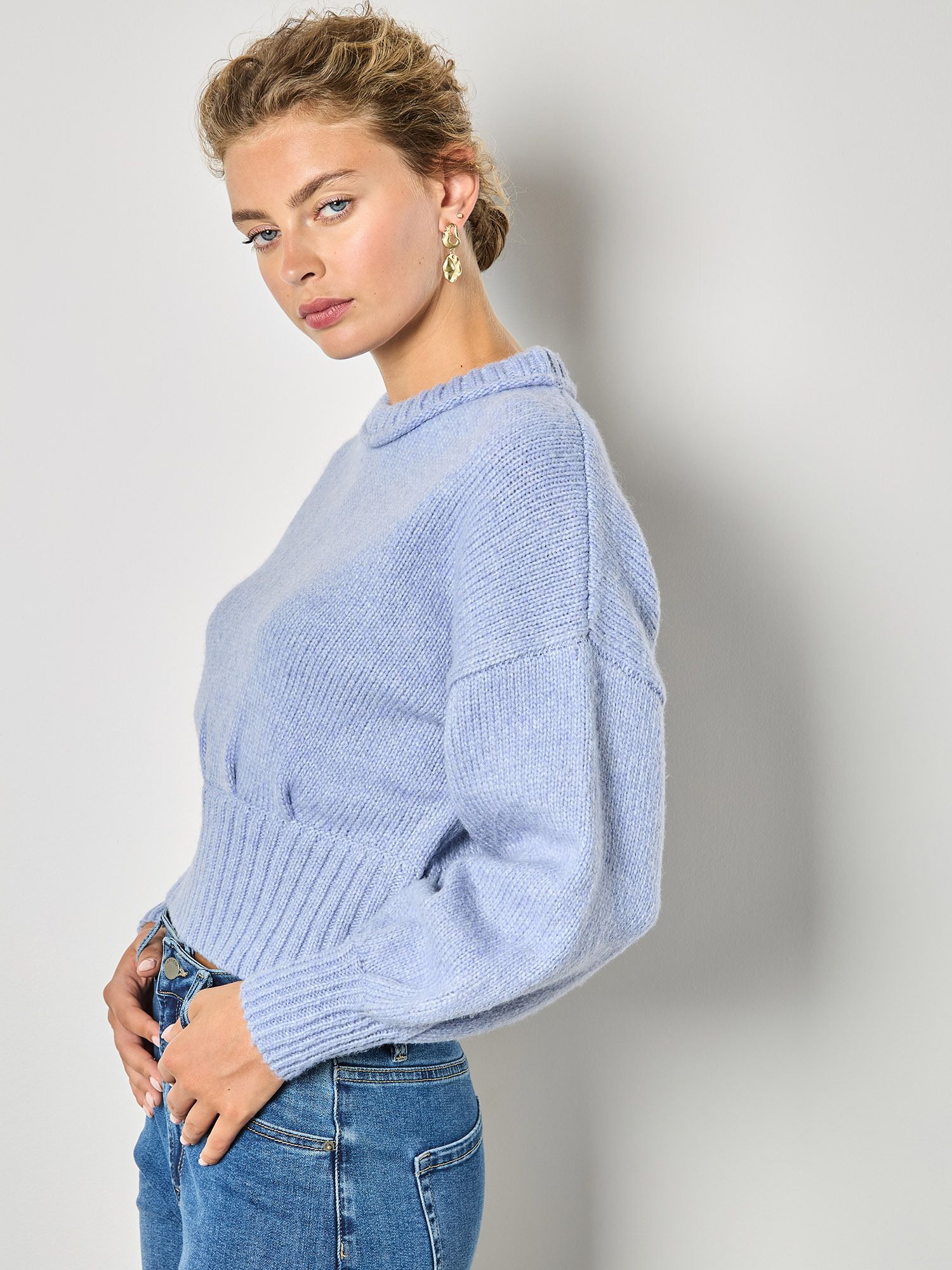Apricot Pleat Detail Crop Jumper