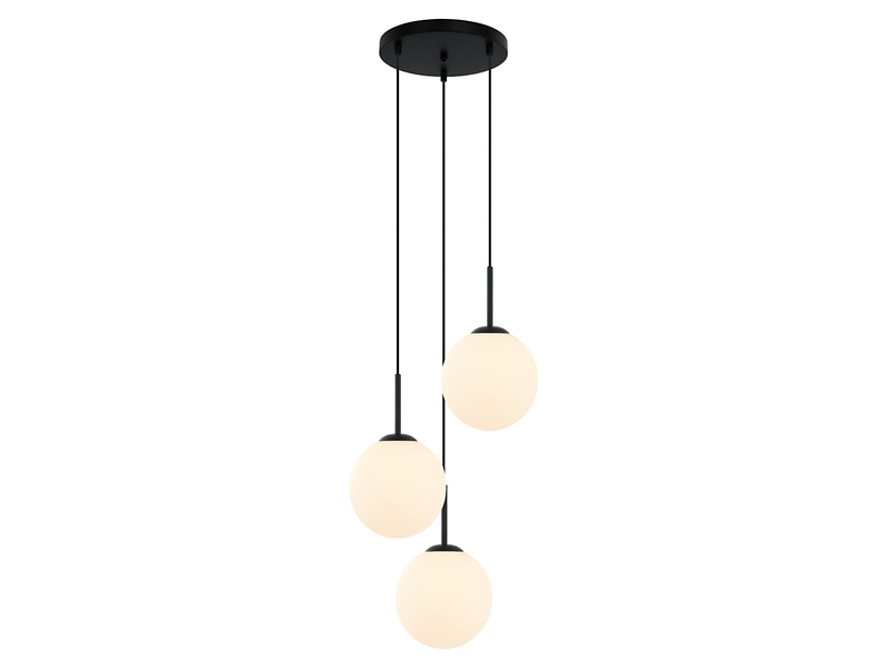 Lampa wisząca Deore 3-punktowa stalowa czarna