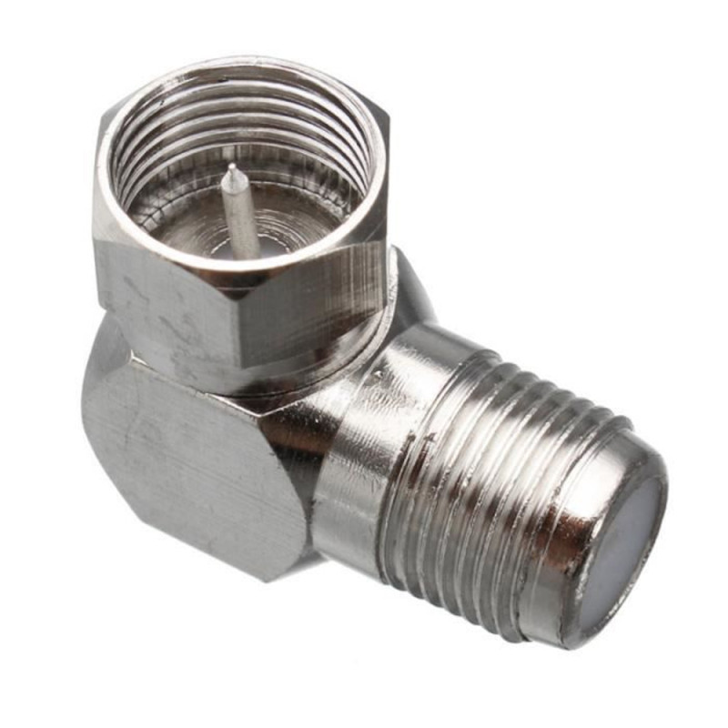 Fiche coaxiale coudée mâle - femelle 2 pièces