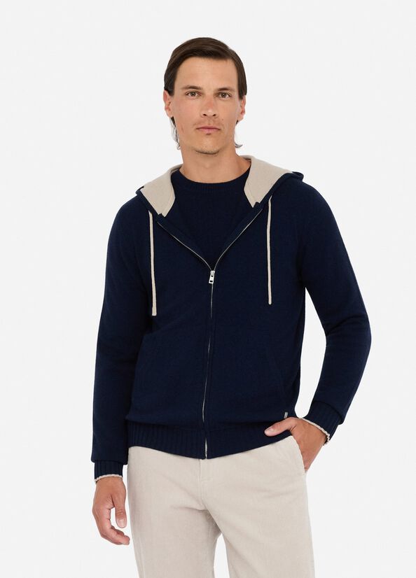 Maglia in lana e cashmere con zip