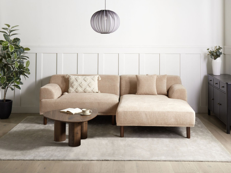 Sofa narożna lewostronna beżowa