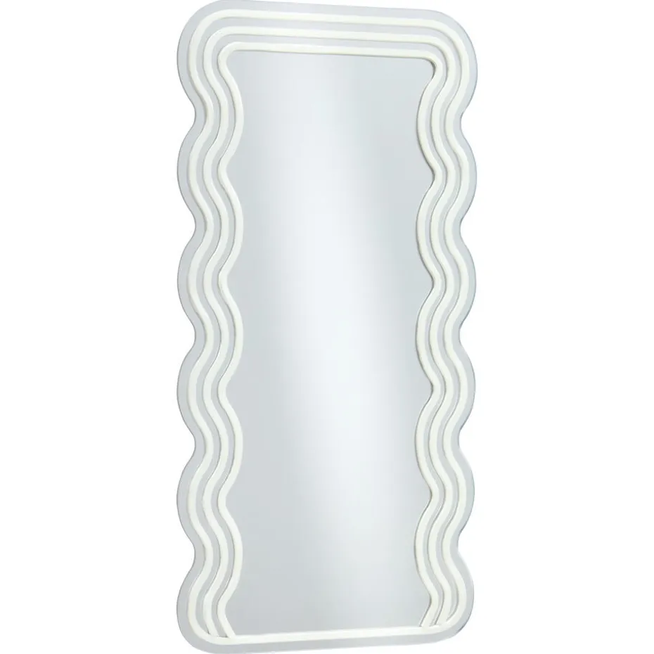 Kwantum Spiegels | Wandlampen | Spiegel Met Verlichting – Wave – Neon – Warm Wit – 70×35 Cm WarmWit