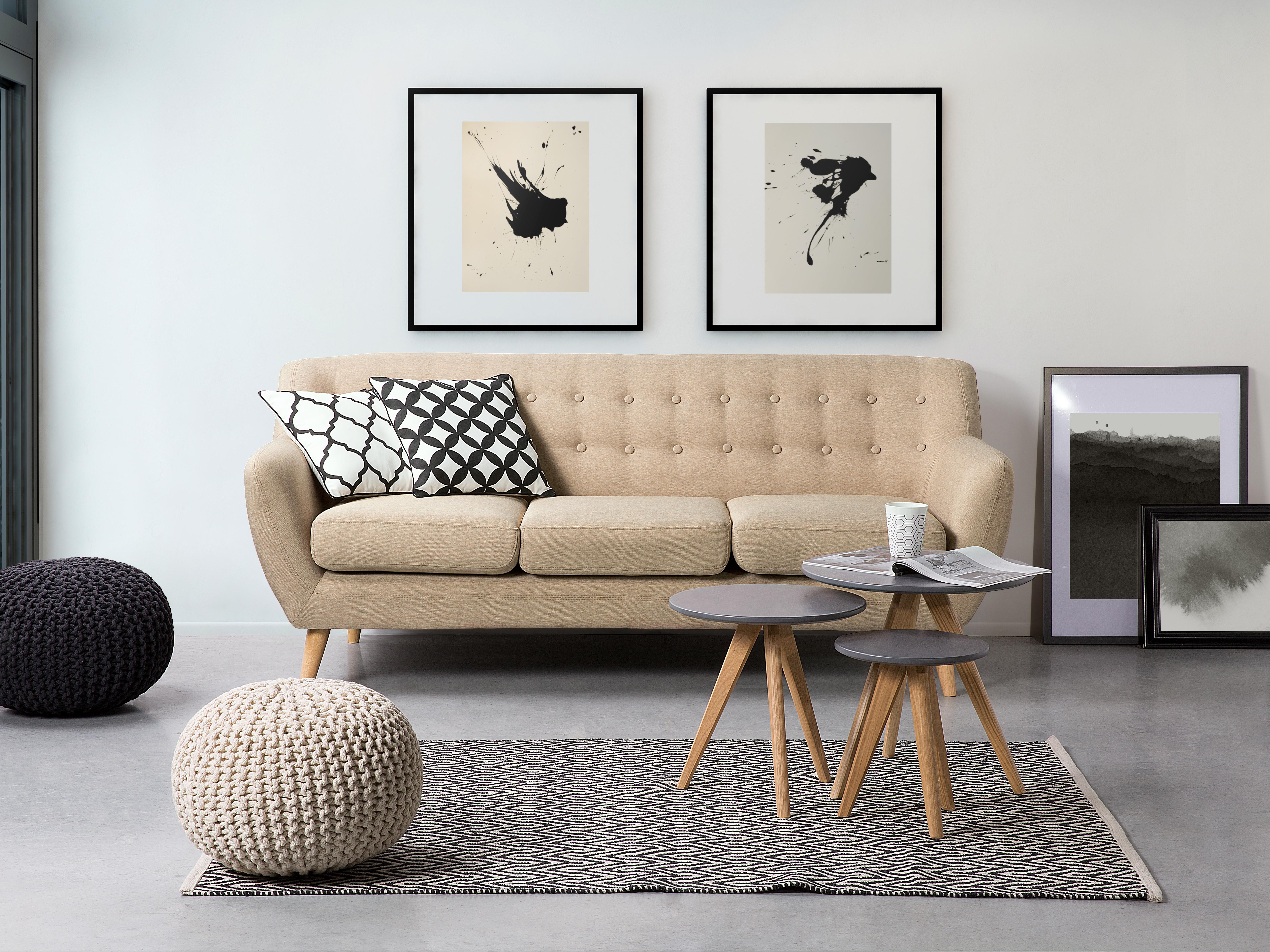 Sofa 3 Seater MOTALA Fabric Beige
