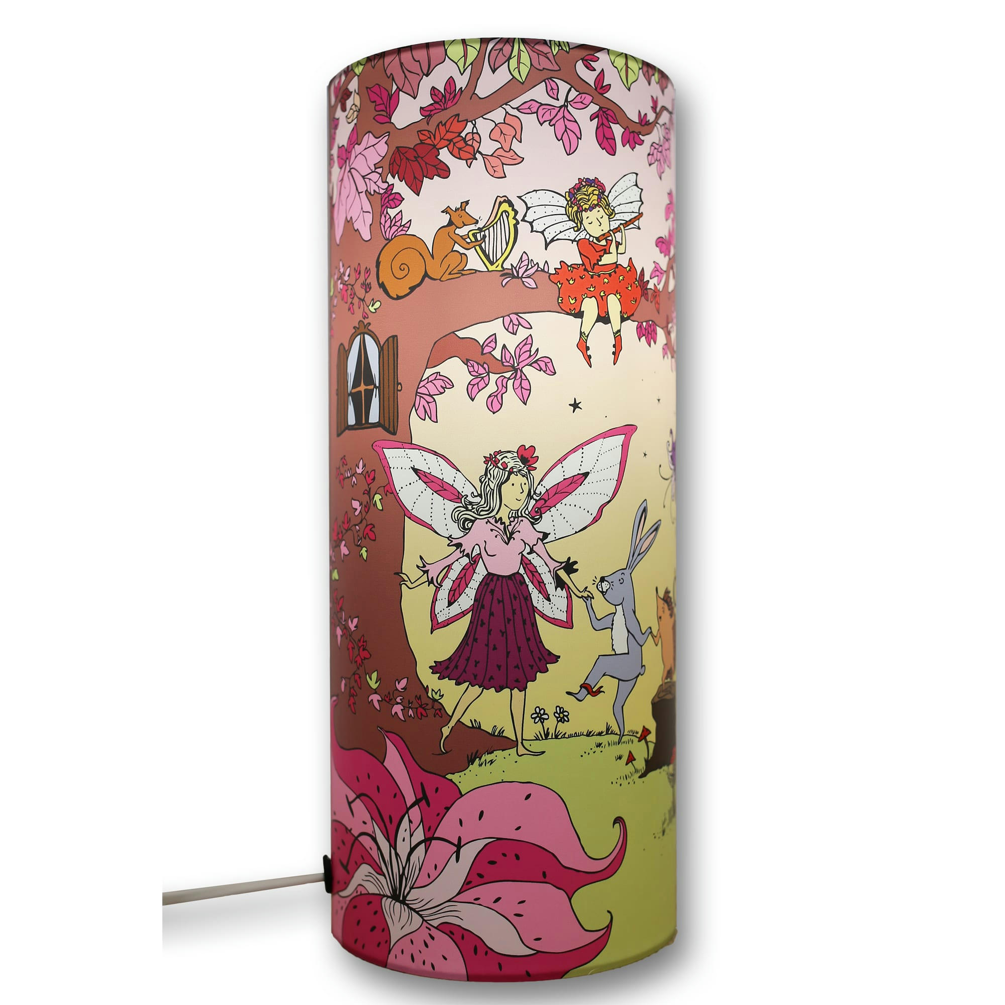 - Lampe à poser enfant Forêt enchantée Rose 30cm