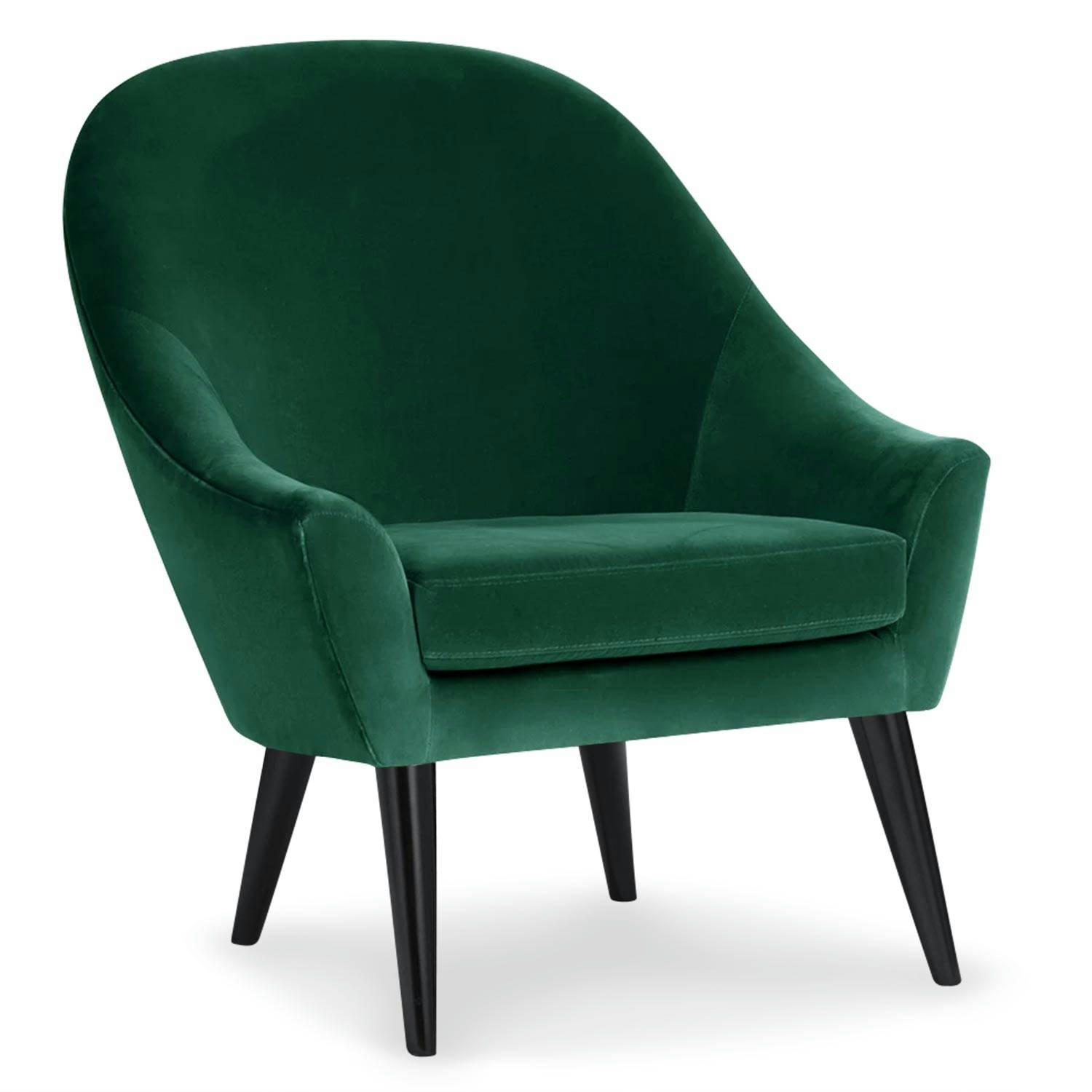 DAKOTA - Fauteuil scandinave velours vert