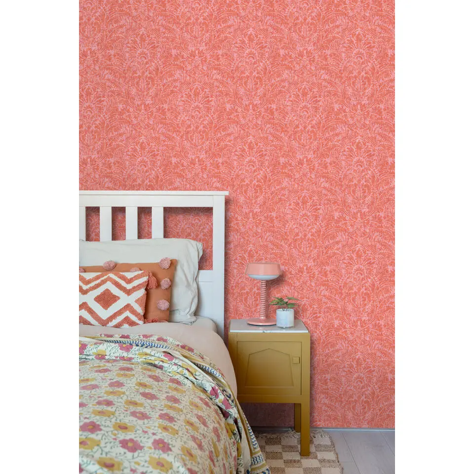 ESTAhome behang ornamenten koraal rood - 50 x 900 cm