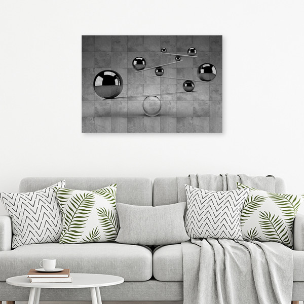 Feeby Obraz na płótnie, Srebrne kule 3D 60x40