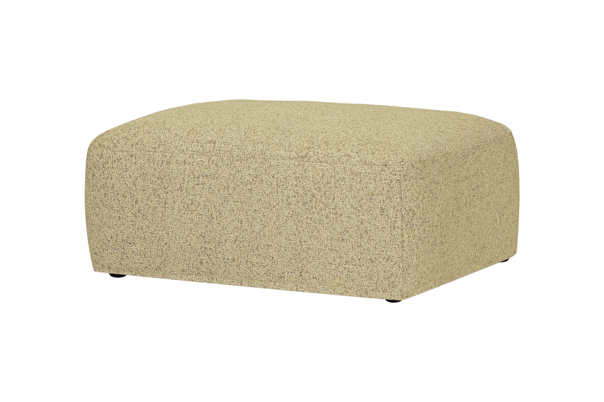noo.ma Yaro Ottoman - comfortabele poef, Pale Yellow Mélange