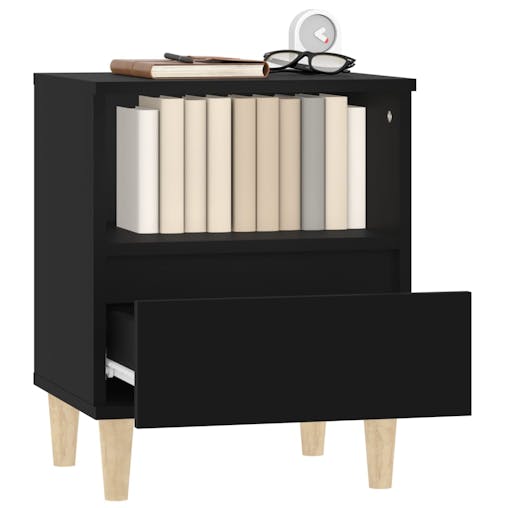 NNEVL Bedside Cabinets 2 pcs Black 40x35x50 cm