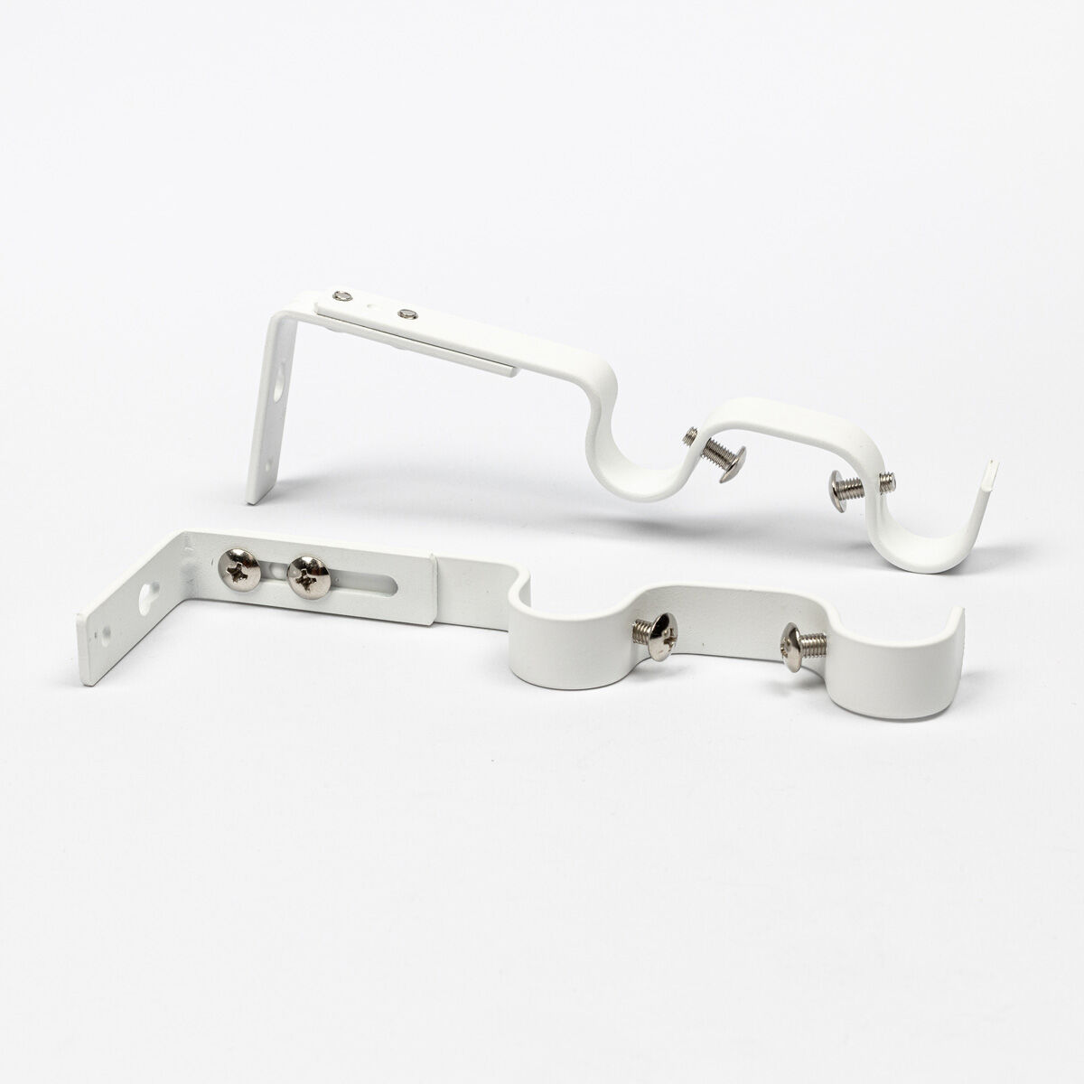 Conjunto 2 suportes duplo branco mate para calha extensível