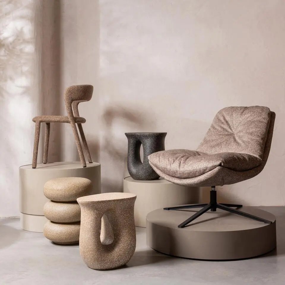 WOOOD Mason Bijzettafel Met Spikkels - Magnesium - Zwart - 45x42x33