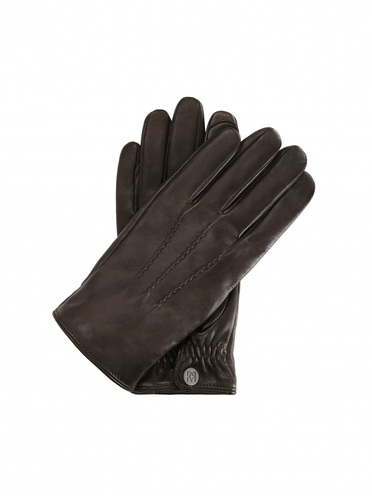 Men's brown leather gloves
