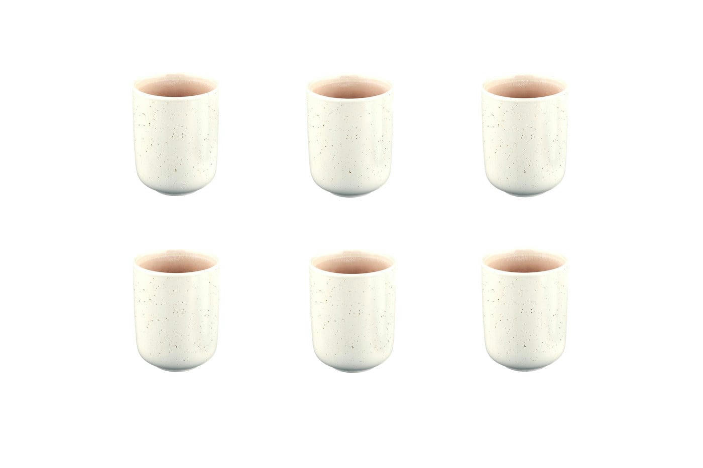 OXYGEN - Lot de 6 mugs en grès rose 30cl