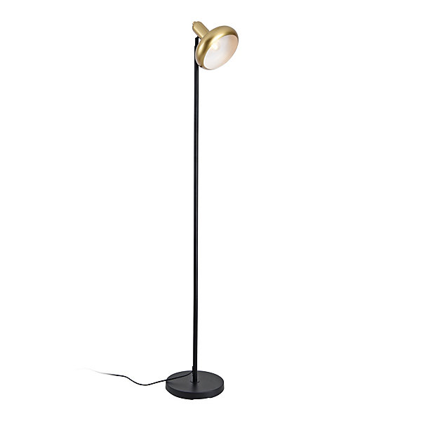 Lampadaire Namsos E27 métal 156 cm noir or lux.pro
