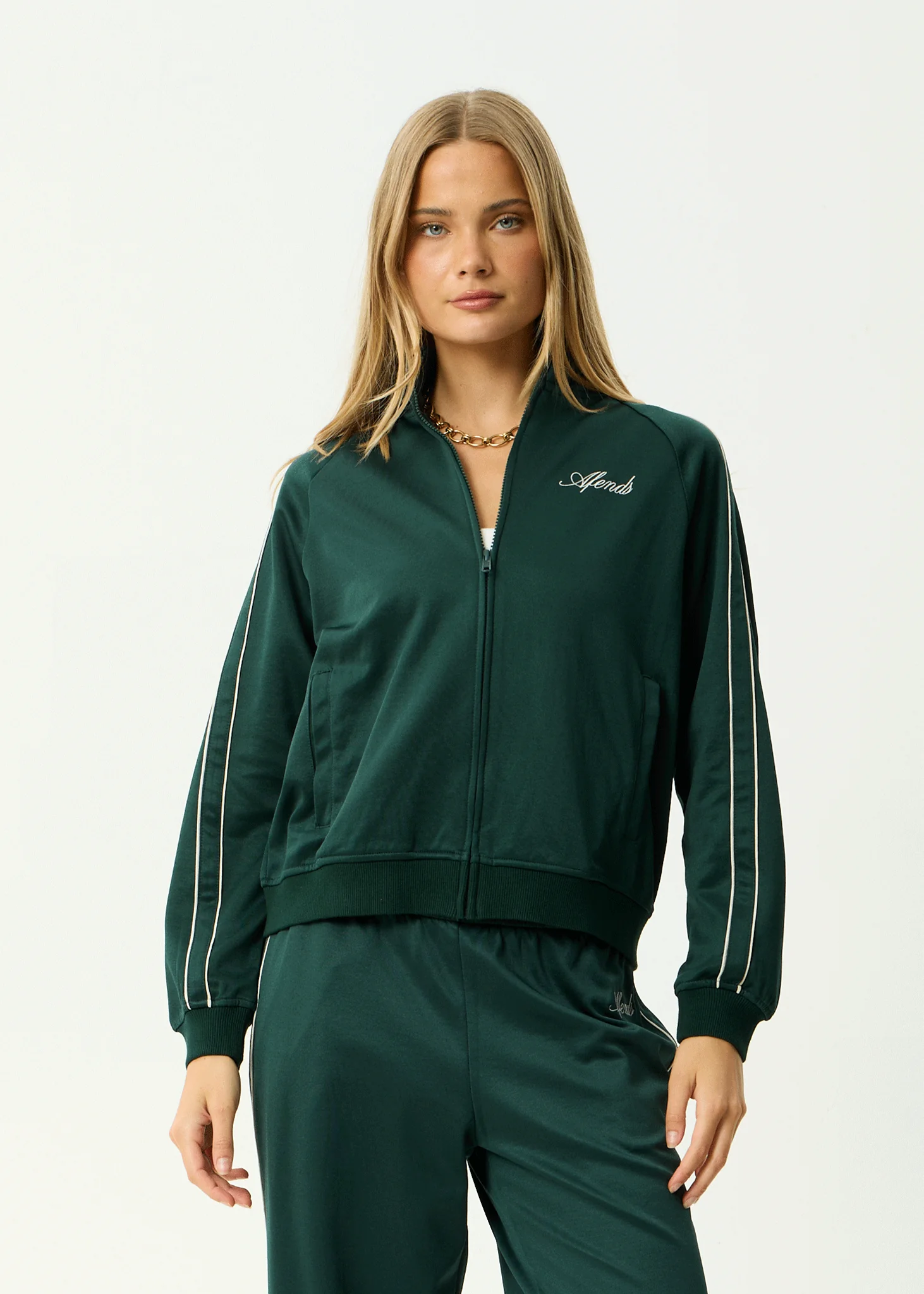 AFENDS Womens Avenue - Track Jacket - Pine