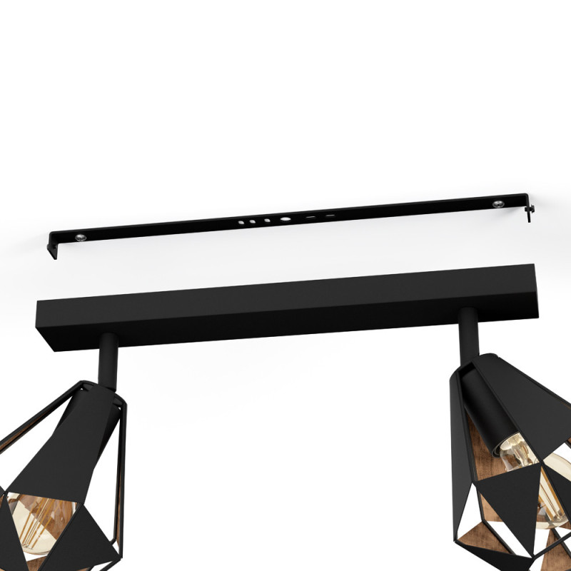 Spot Carlton 7 noir et cuivre E27 2 x 40 W EGLO