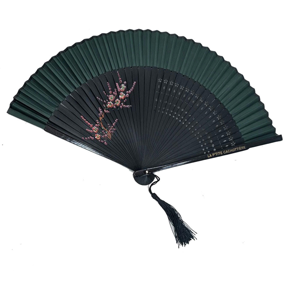 - Éventail décoratif et utilitaire vert et noir