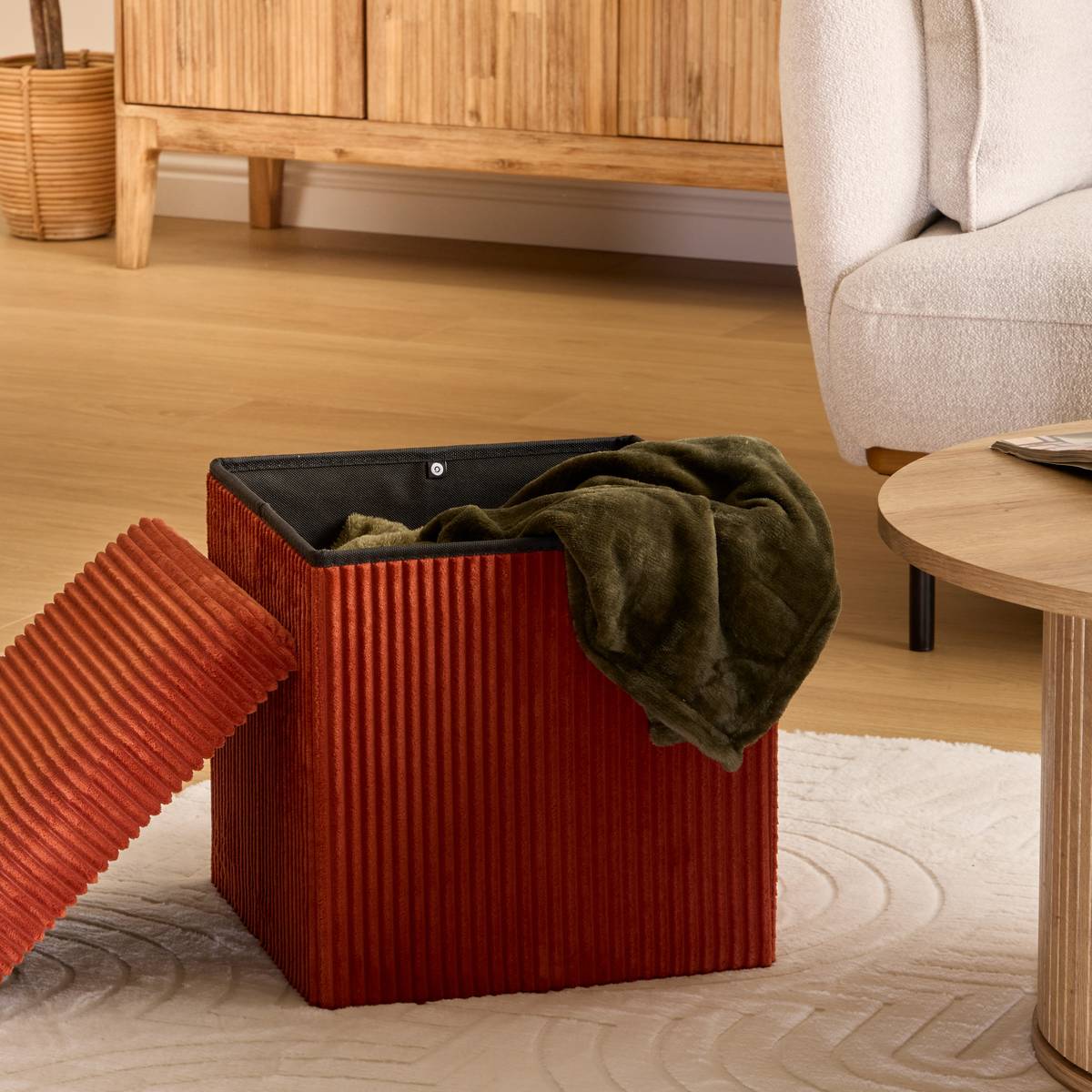 Folding Pouf "Arum" Amber, 38x38 cm