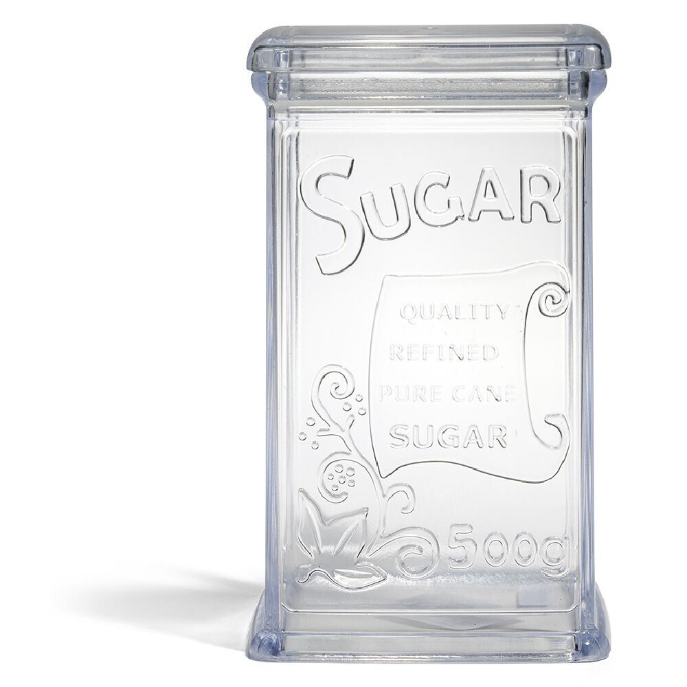 BoÎte à sucre 500g plastique transparent 11,5x9xH19cm