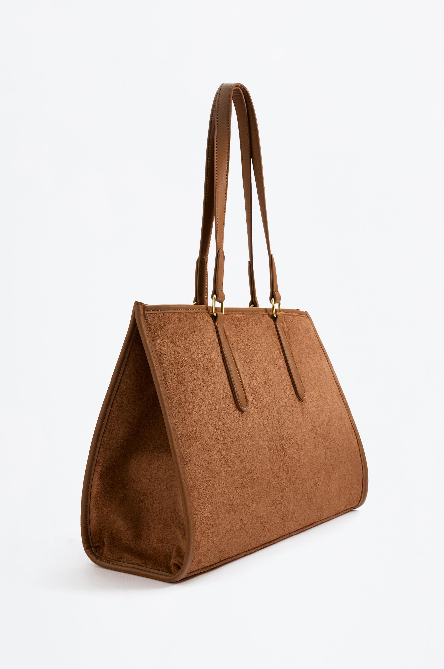Bolso shopper efecto suede