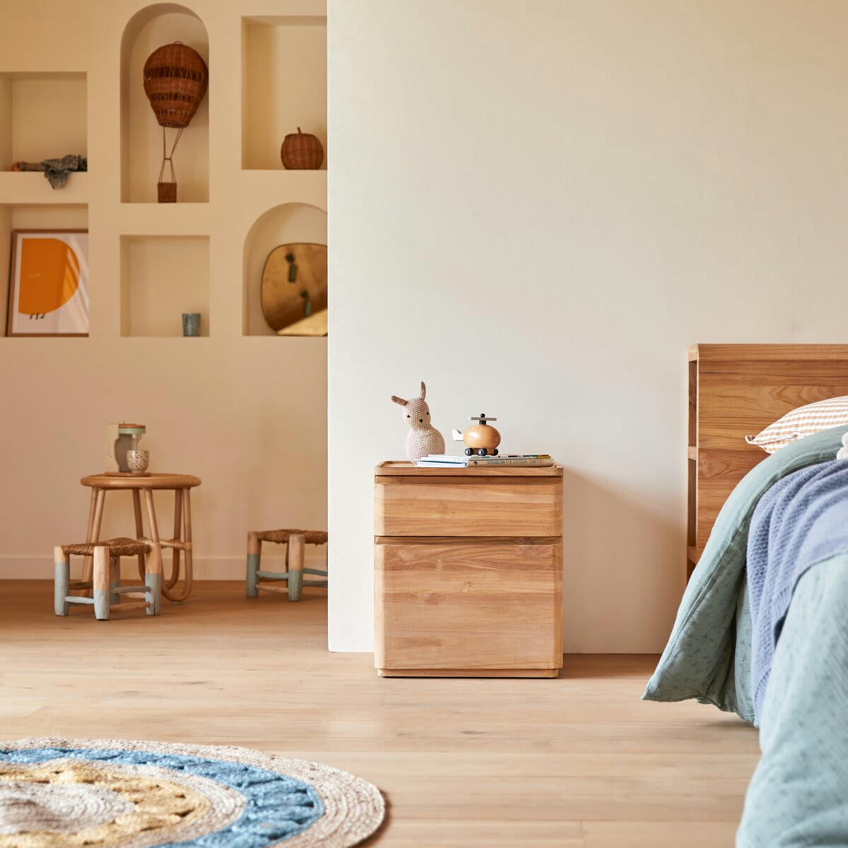 NINO - Chevet enfant en teck massif