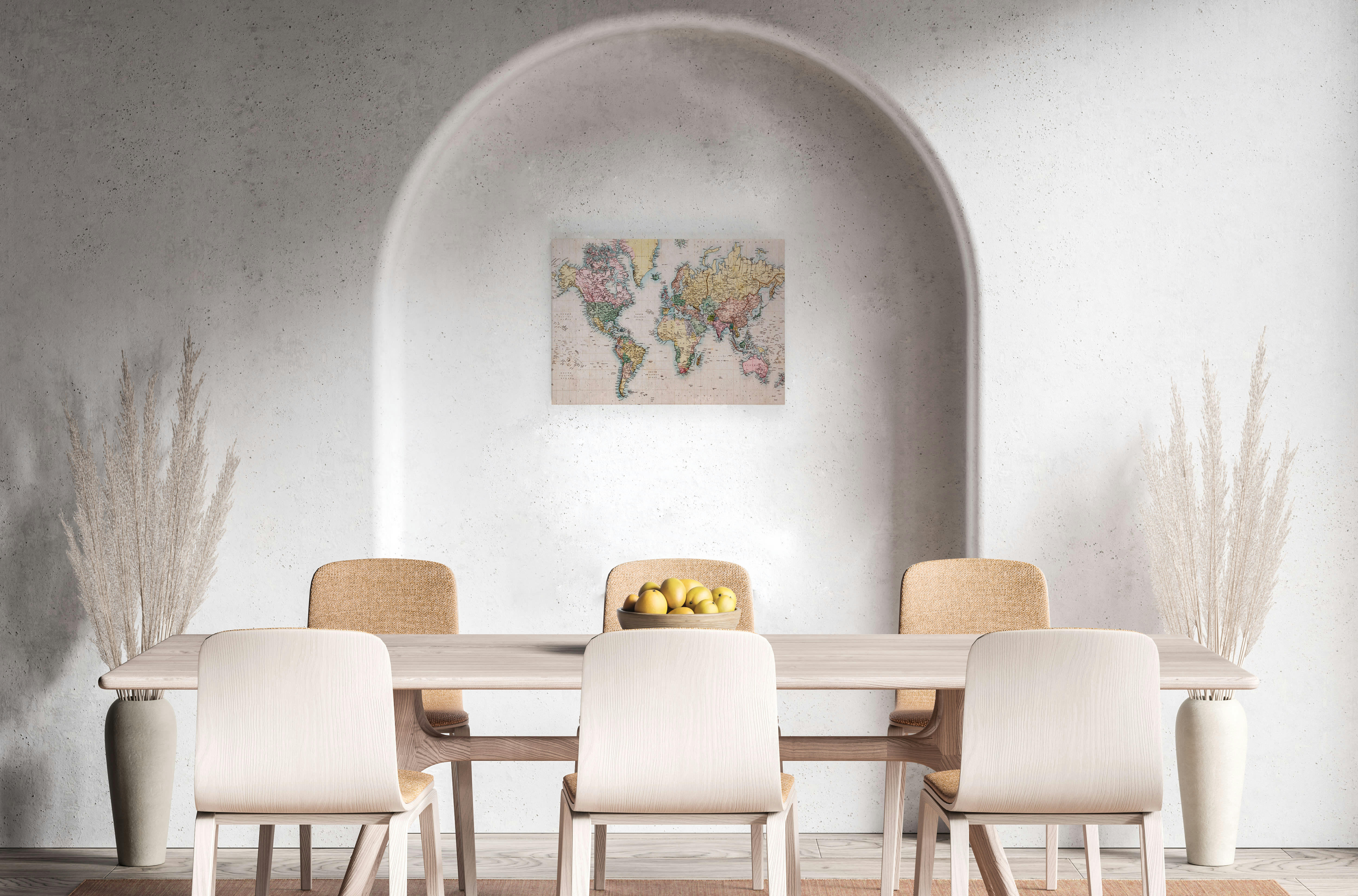 COLOR MAPAMUNDI - Peinture sur toile 60x40 imprimé HD couleur carte du monde