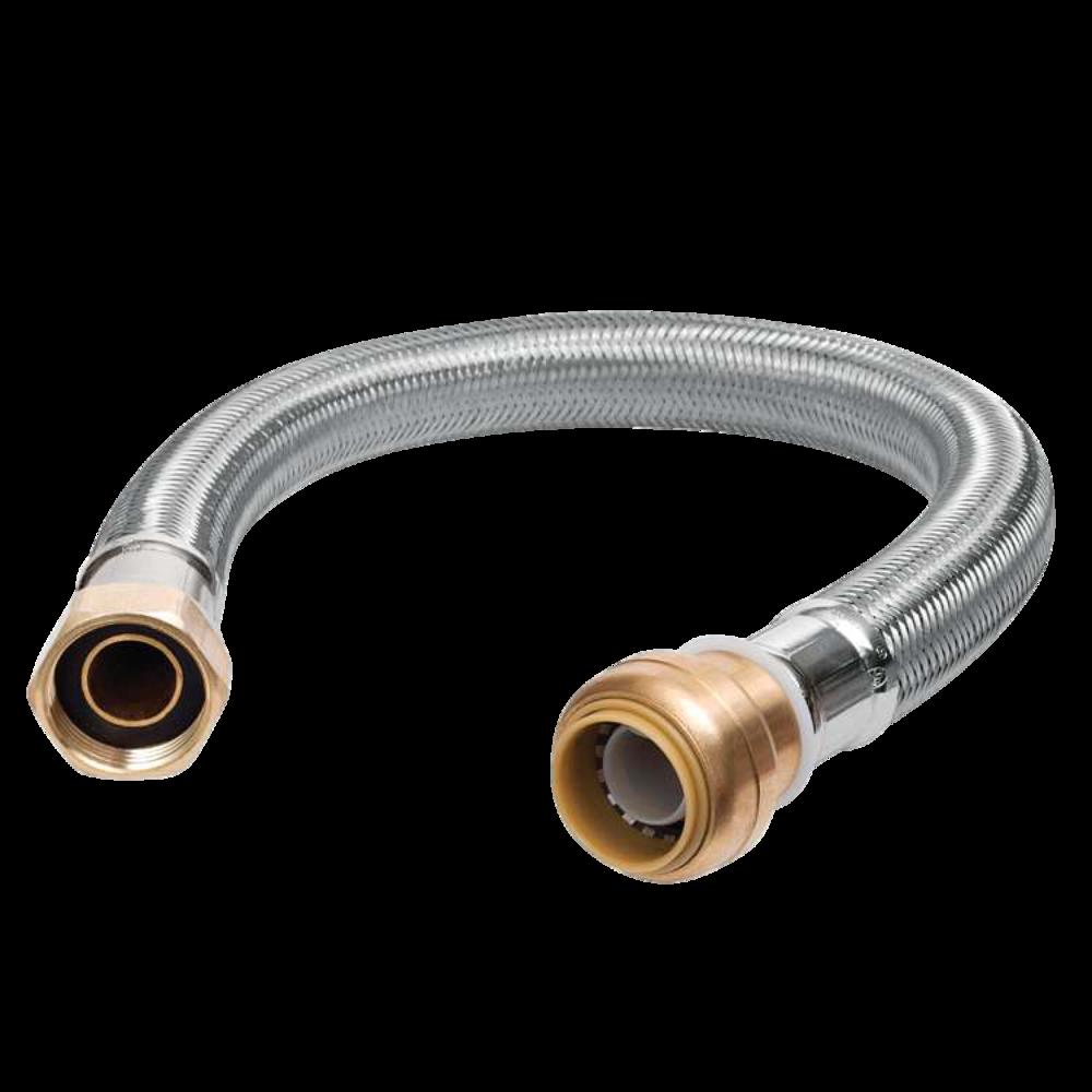 Waterline Push N' Connect Water Heater Connector, Female Pipe Thread, 3/4 x 3/4 x 12-in
