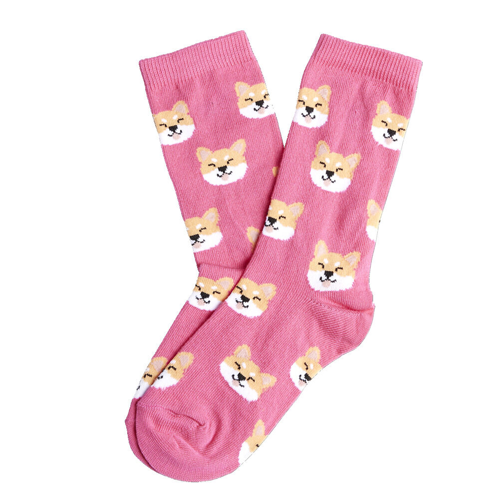 Chaussettes fille rose motifs renards T26/35