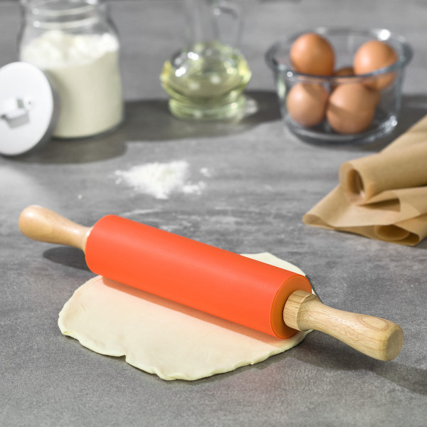 Wałek silikonowy do ciasta pomarańczowy 39.5cm KINGHOFF