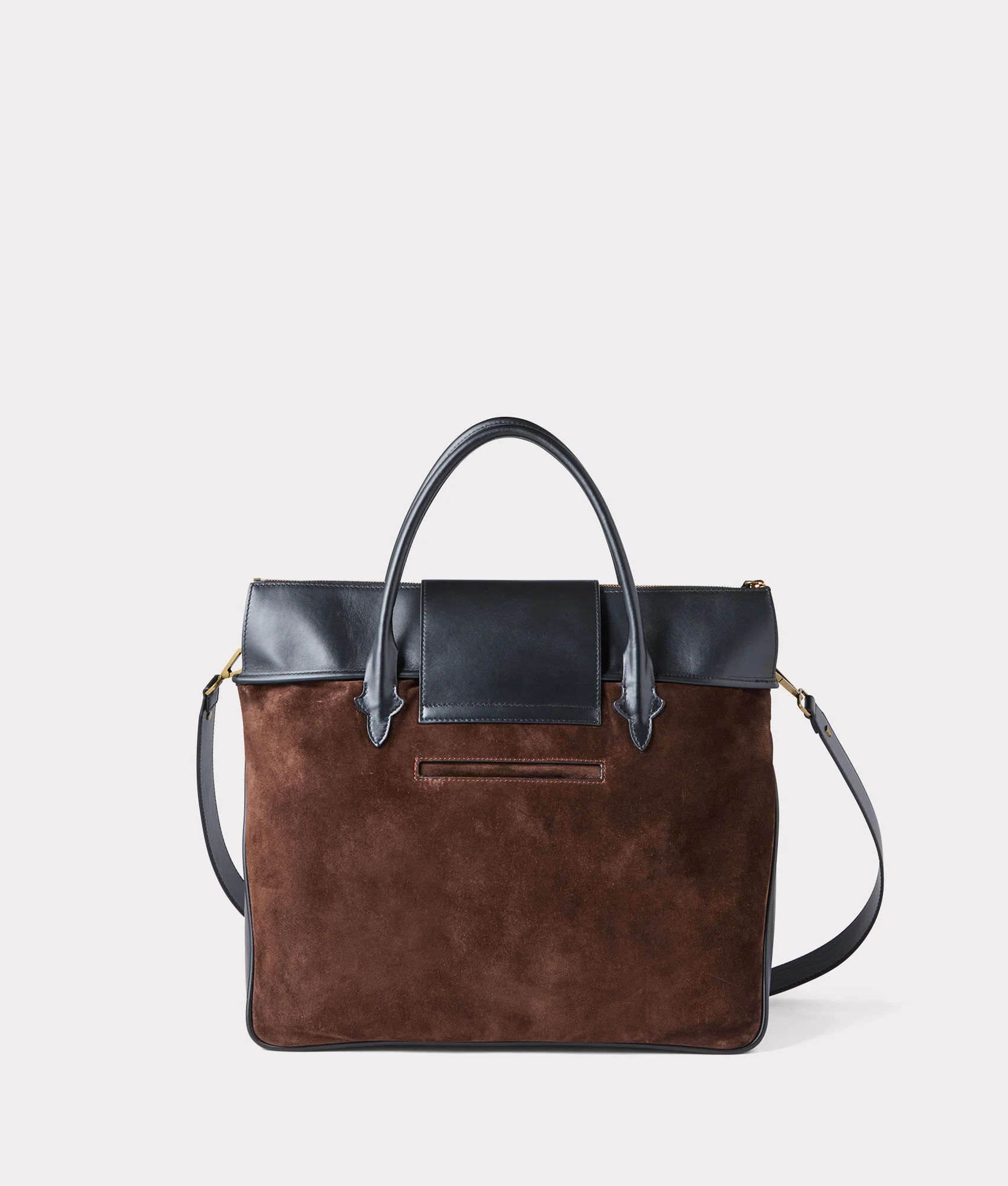Large Roma Suede Tote - Brown
