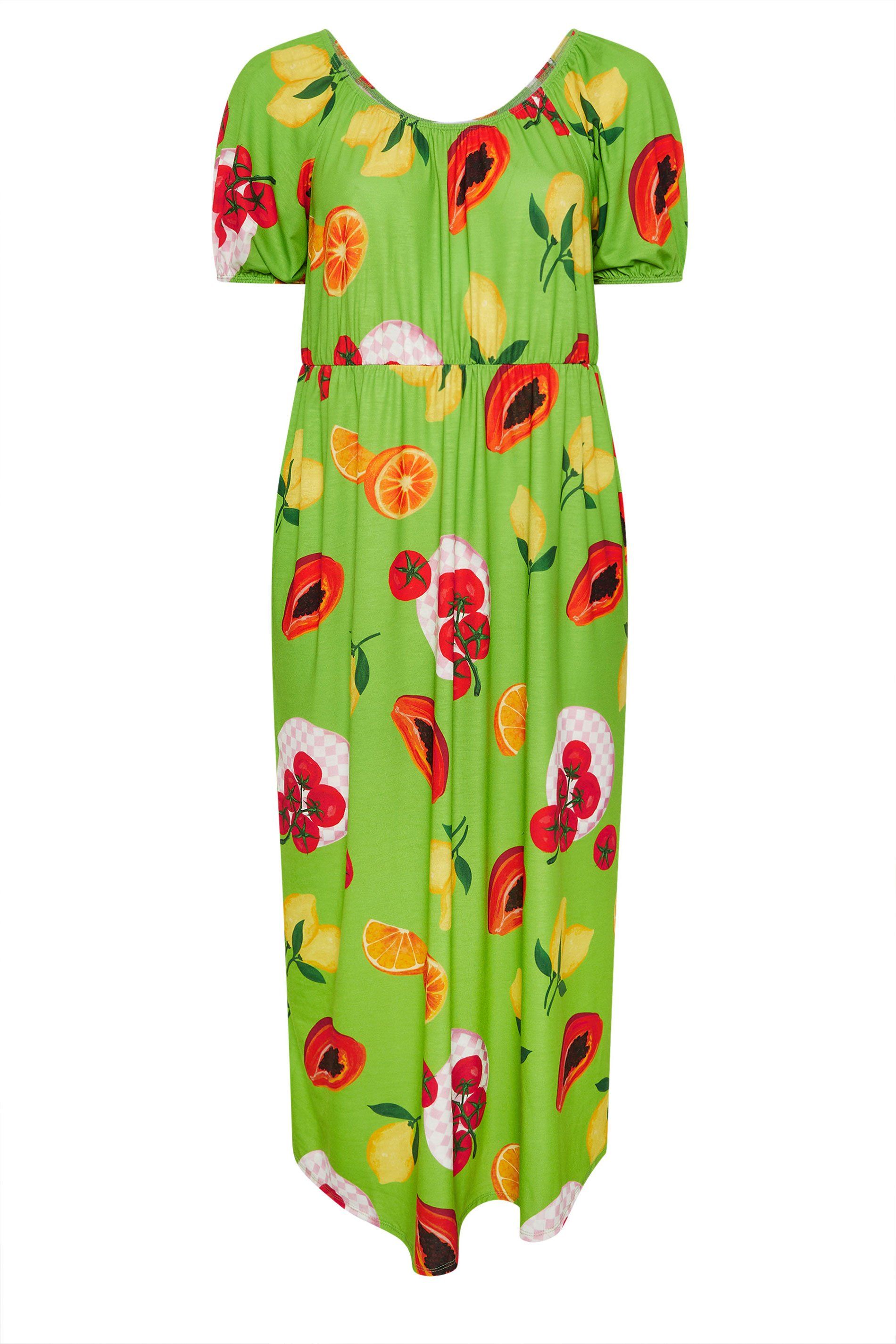 Yours Fruit Print Bardot Dress