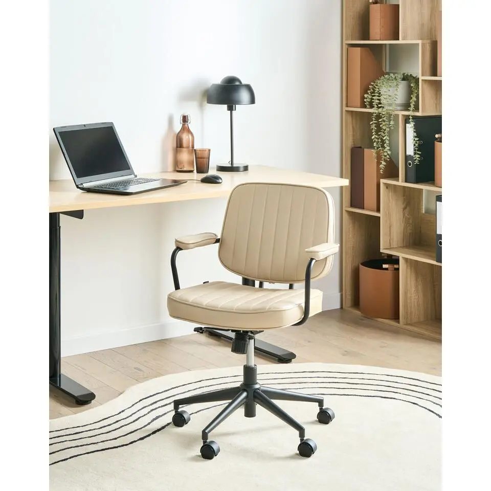 BERNE - Bureaustoel - Beige - Kunstleer
