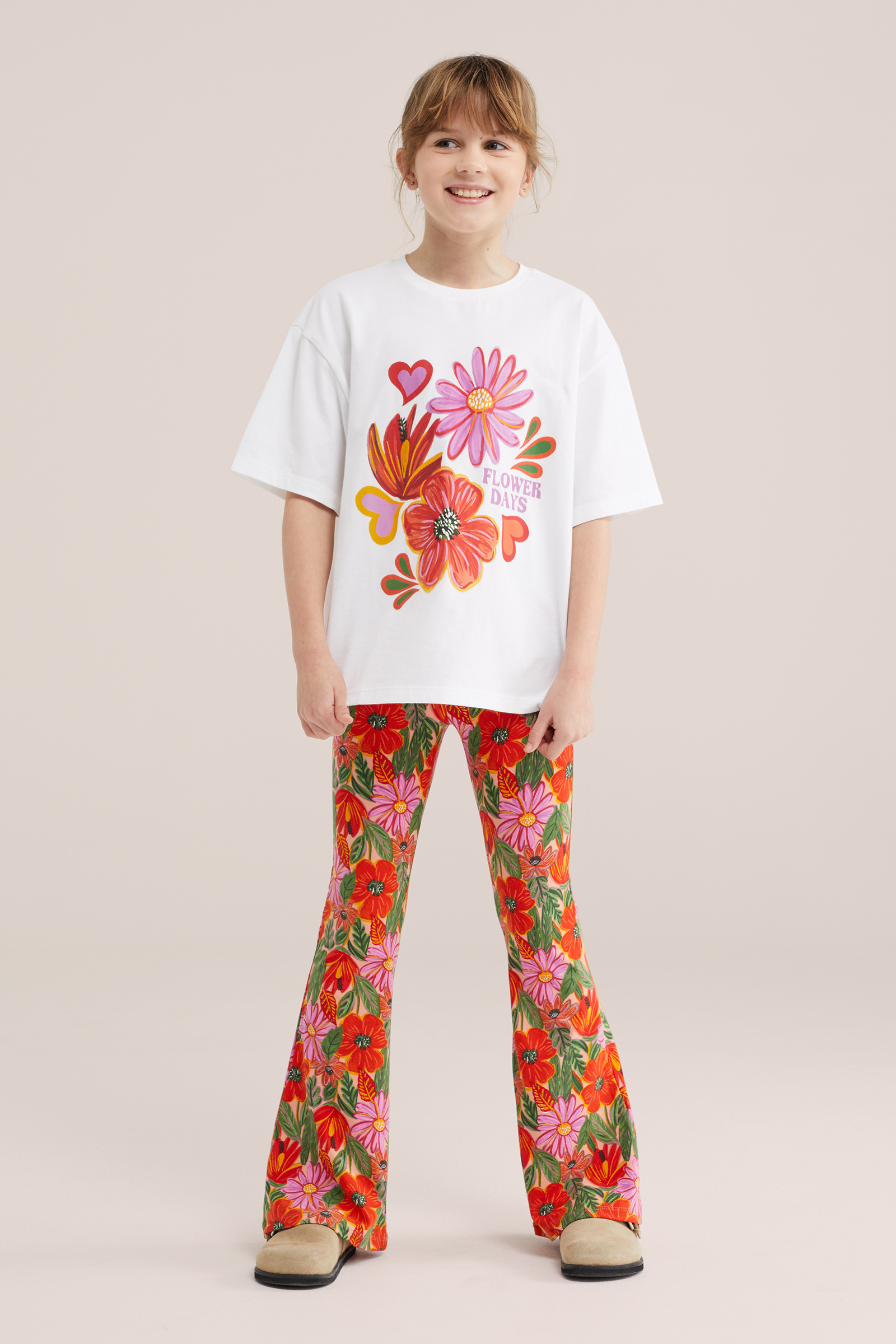 Meisjes flared legging met print