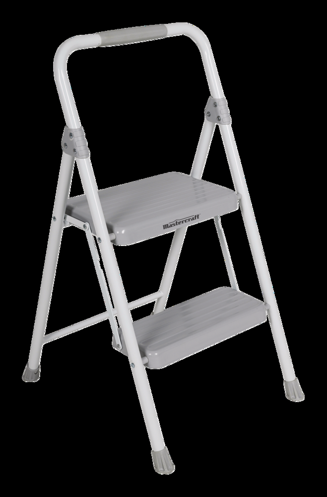 Mastercraft 2-Step Metal Folding Step Stool, 225-lb, 2.5 ft