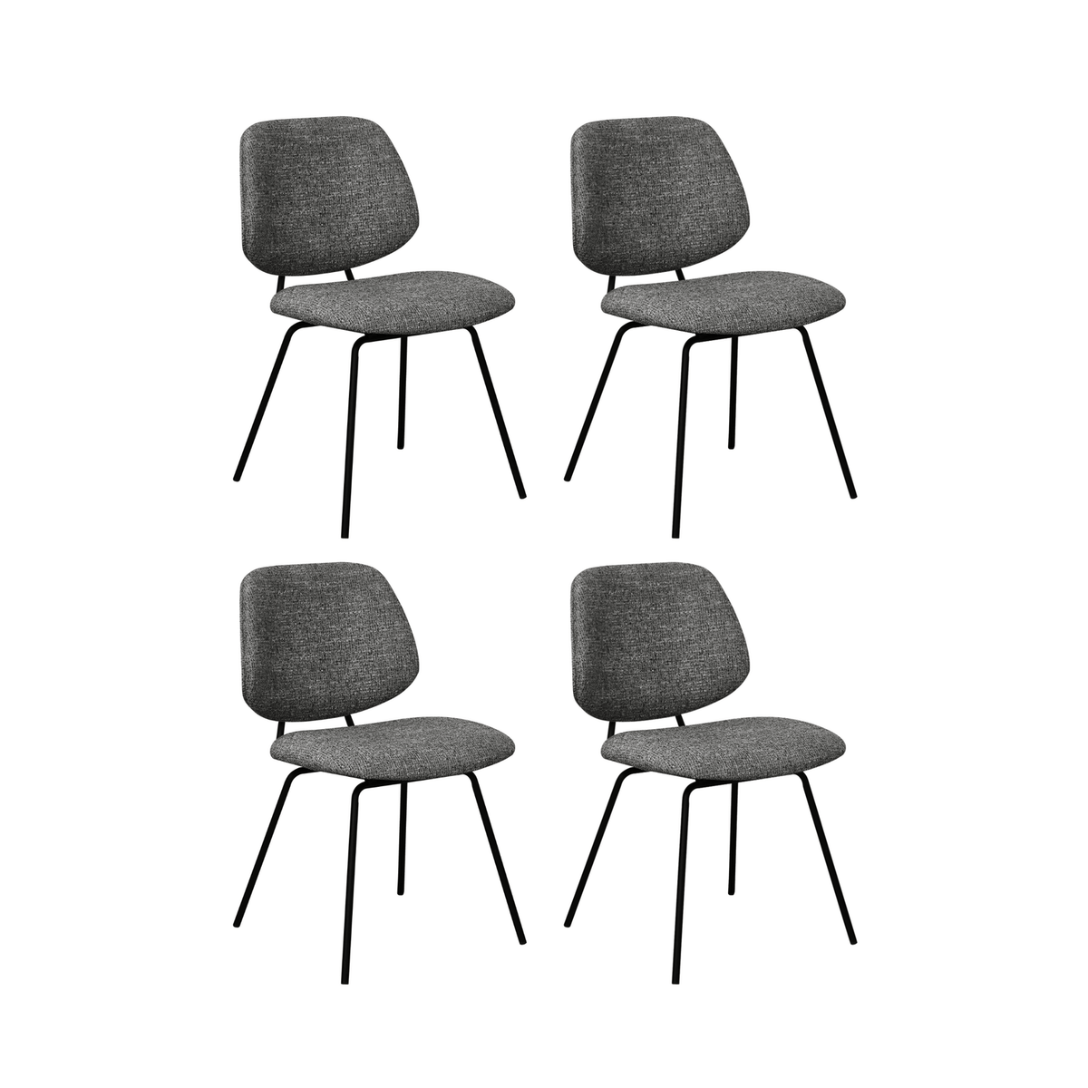 Furnhouse eetkamerstoel Sofia - Grijs - Stof (Bouclé) - Set van 4