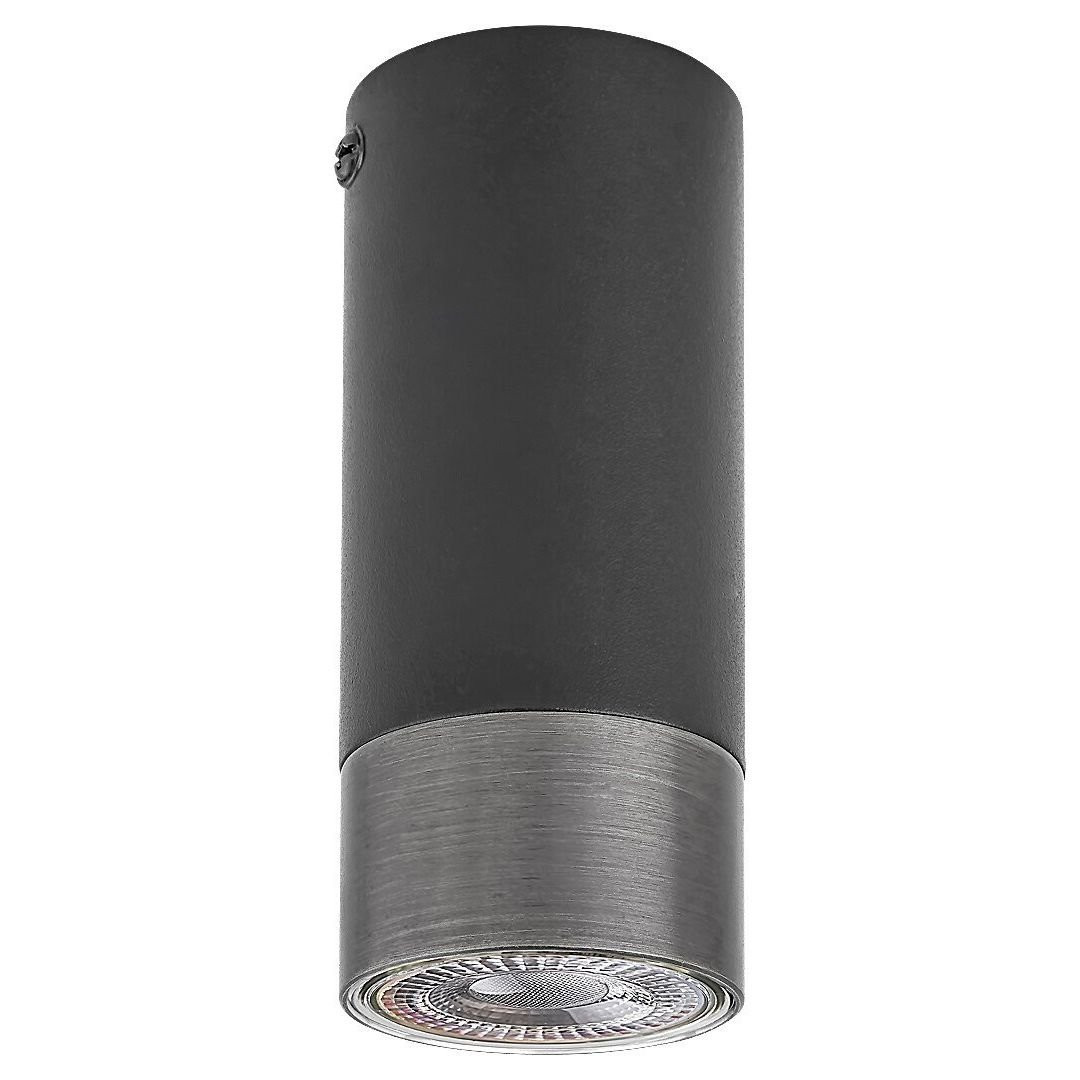 Spot okrągły czarny matowy-srebrny Zircon 1xGU10x10W IP20 Rabalux